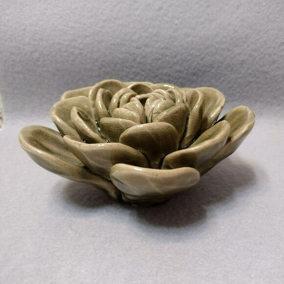 Handcrafted Ceramic Succulent, Studio Pottery, Leaf Plant Figurine, Boho Decor - Picture 3 of 10